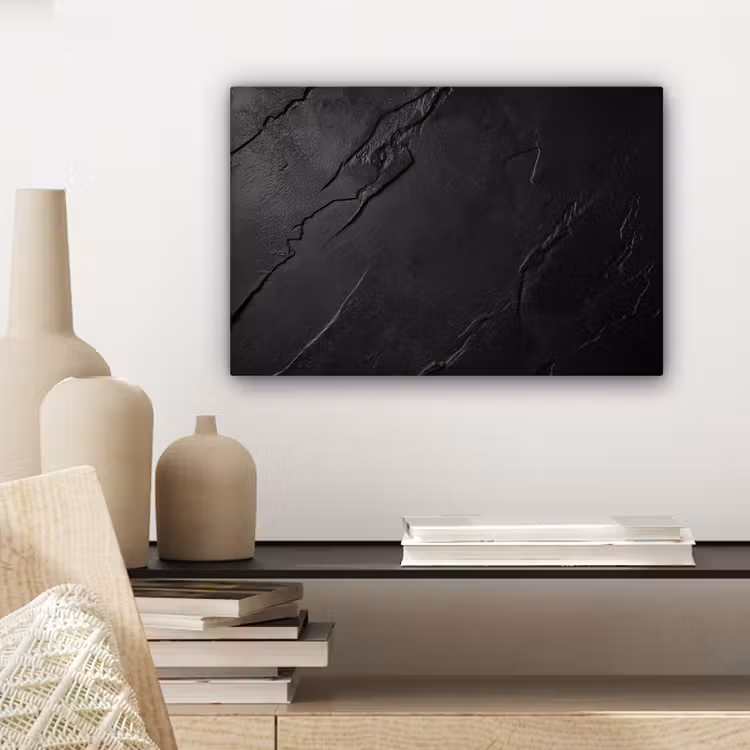 Canvas schilderij - Zwart - Steen - Beton — 5