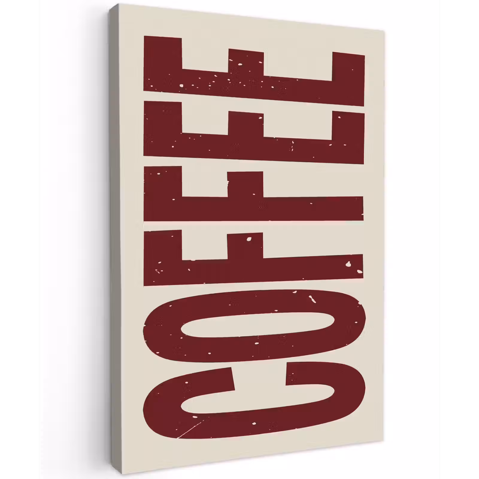 Canvas schilderij - Koffie -Japandi - Rood - Vintage — 1
