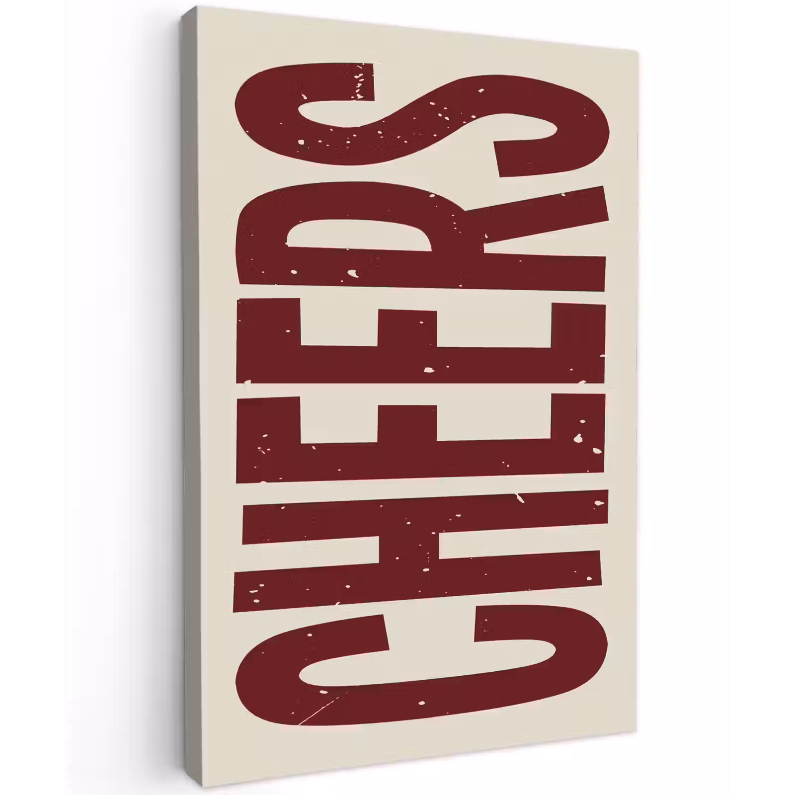 Canvas schilderij - Red - Cheers - Decoratie - Beige — 1