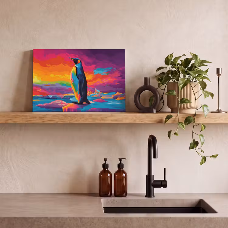 Canvas schilderij - Ijsschots - Pinguïn - Abstract - Lucht — 3