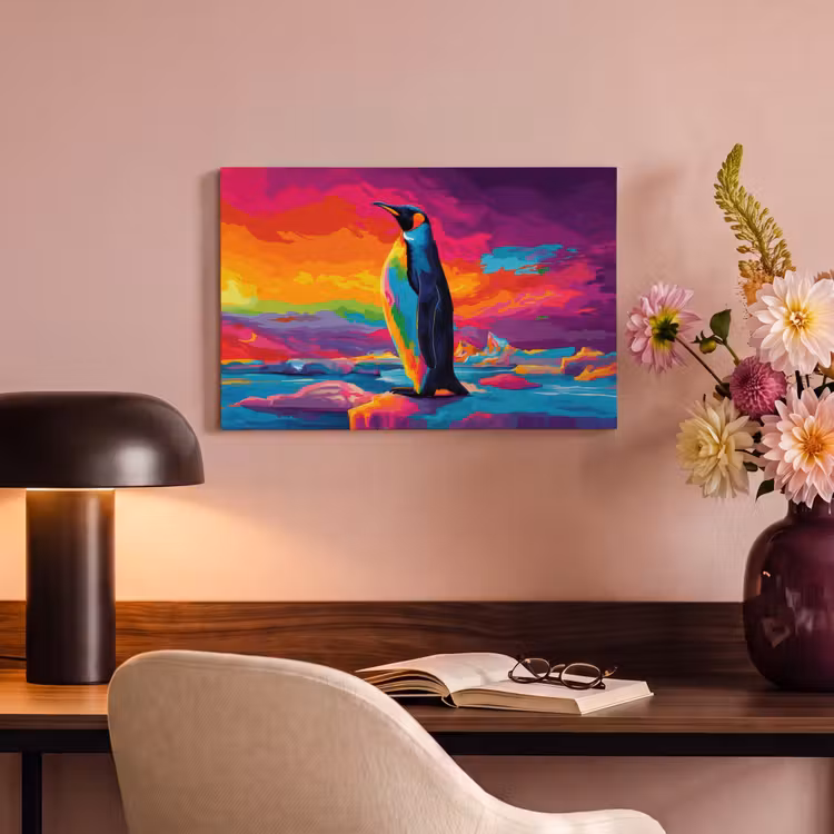 Canvas schilderij - Ijsschots - Pinguïn - Abstract - Lucht — 4