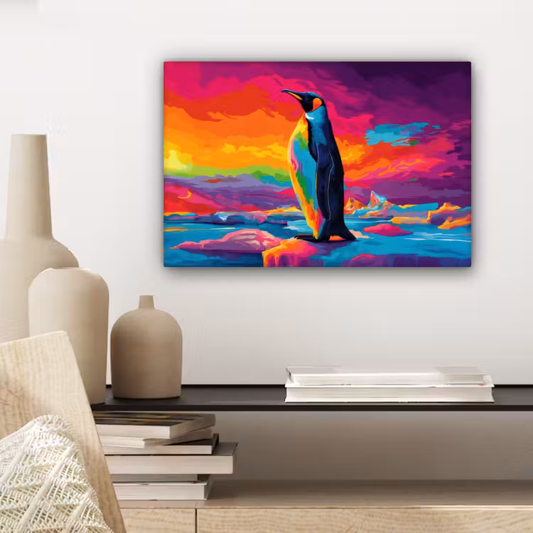 Canvas schilderij - Ijsschots - Pinguïn - Abstract - Lucht — 5