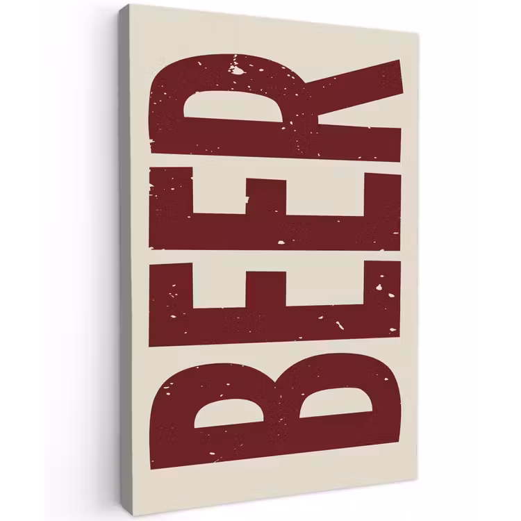 Canvas schilderij - Japandi - Beer - Red - Retro — 1