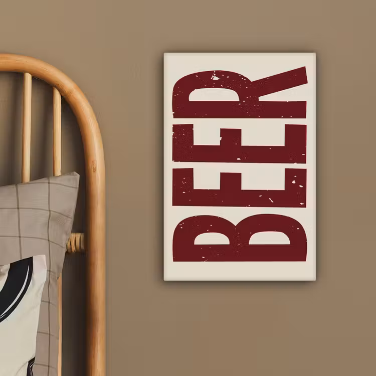 Canvas schilderij - Japandi - Beer - Red - Retro — 3
