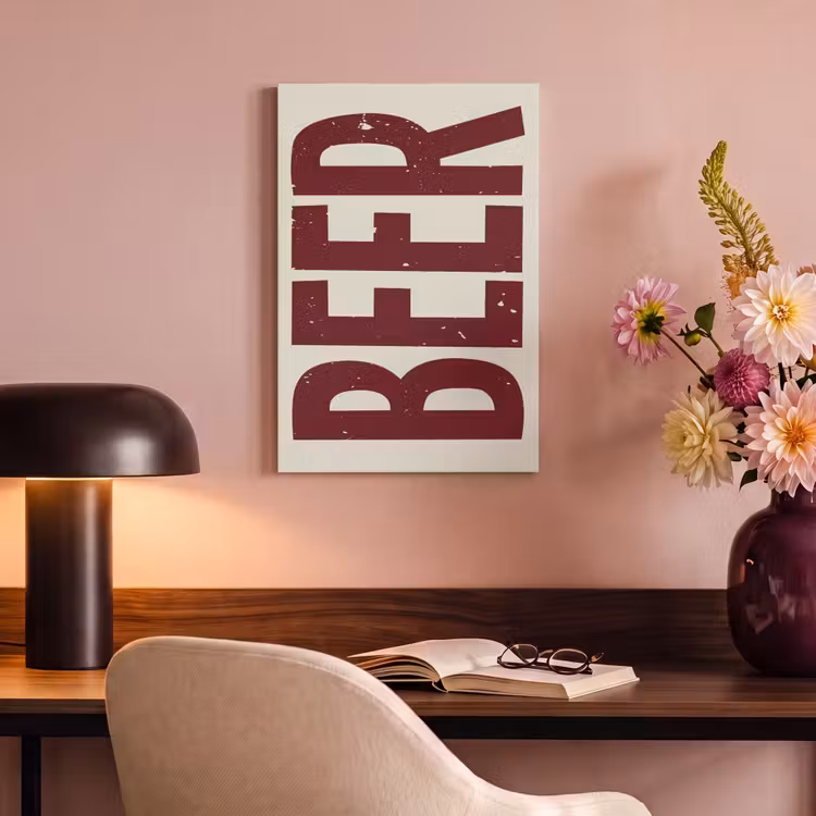 Canvas schilderij - Japandi - Beer - Red - Retro — 4