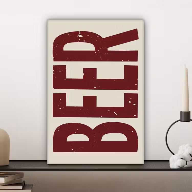 Canvas schilderij - Japandi - Beer - Red - Retro — 5