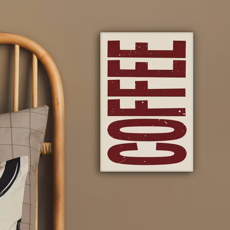 Canvas schilderij - Koffie -Japandi - Rood - Vintage — 3