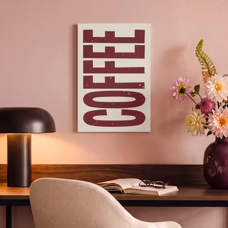 Canvas schilderij - Koffie -Japandi - Rood - Vintage — 4