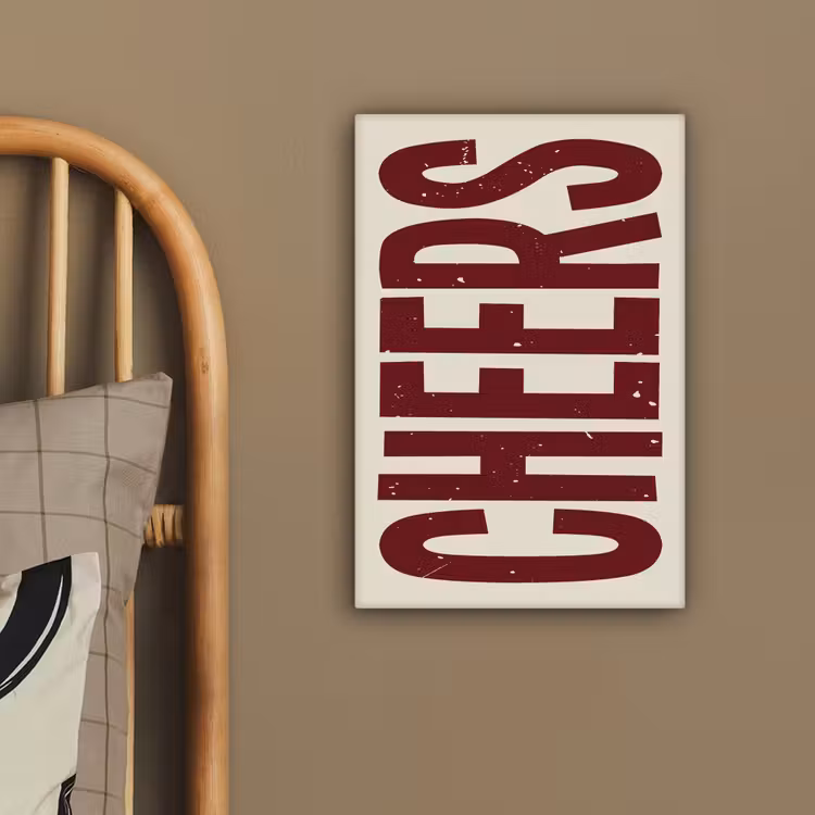 Canvas schilderij - Red - Cheers - Decoratie - Beige — 3