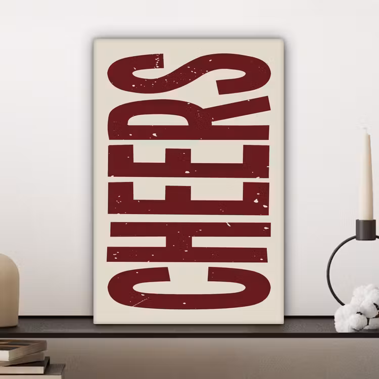 Canvas schilderij - Red - Cheers - Decoratie - Beige — 5