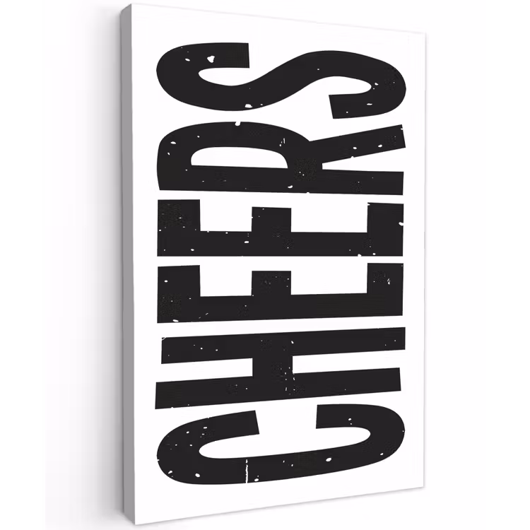 Canvas schilderij - Retro - Cheers - Zwart - Decoratie — 1
