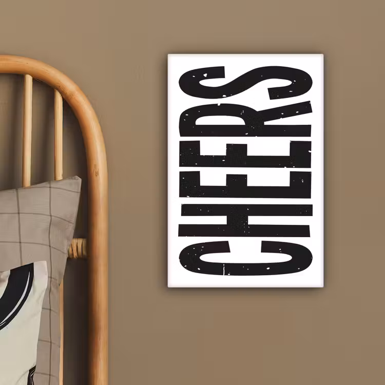 Canvas schilderij - Retro - Cheers - Zwart - Decoratie — 3