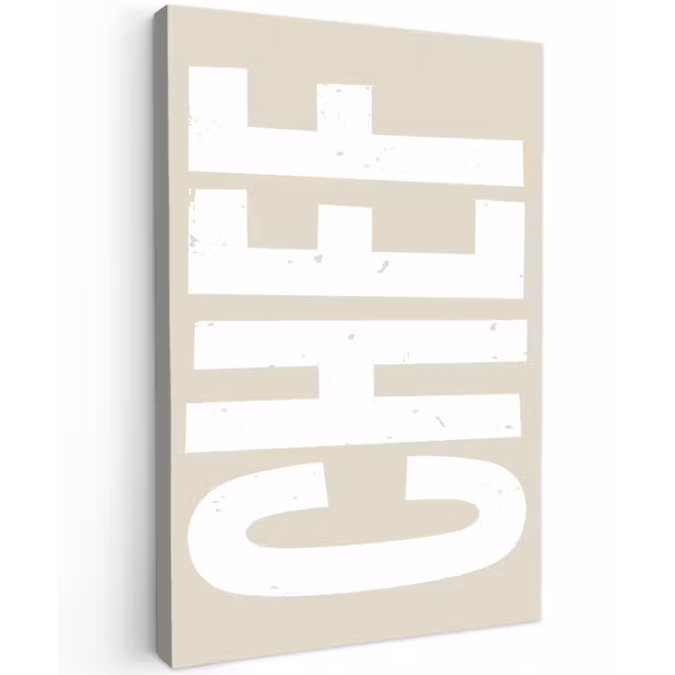 Canvas schilderij - Wit - Chef - Decoratie - Japandi — 1