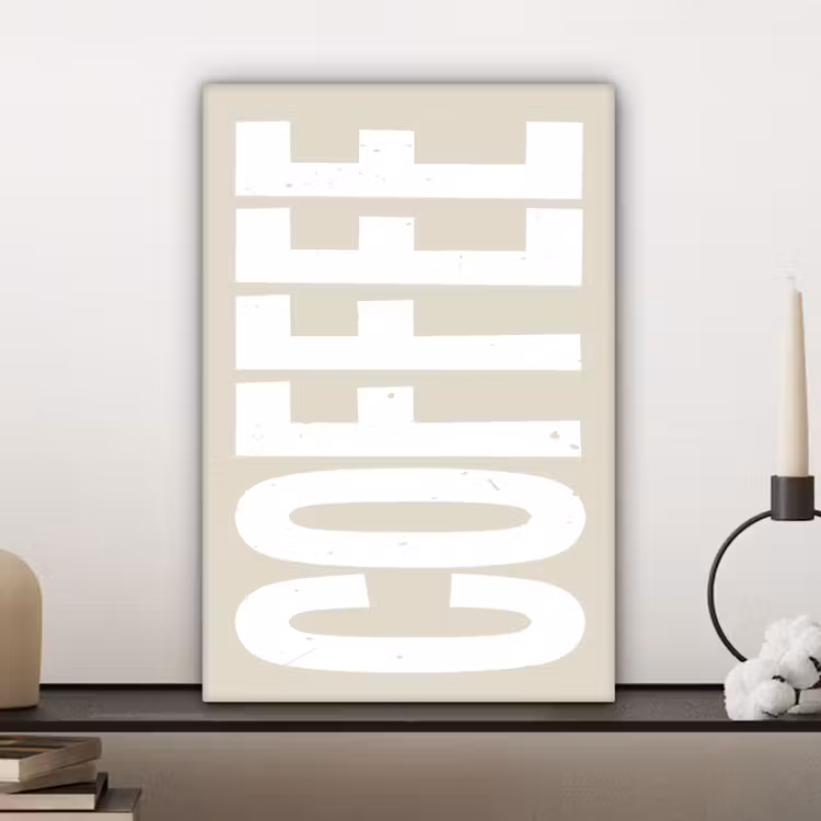 Canvas schilderij - Wit - Koffie - Vintage - Decoratie — 5