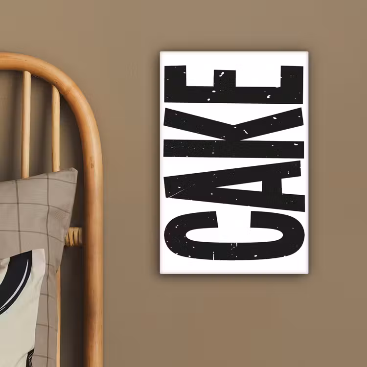 Canvas schilderij - Zwart - Cake - Eten - Decoratie — 3