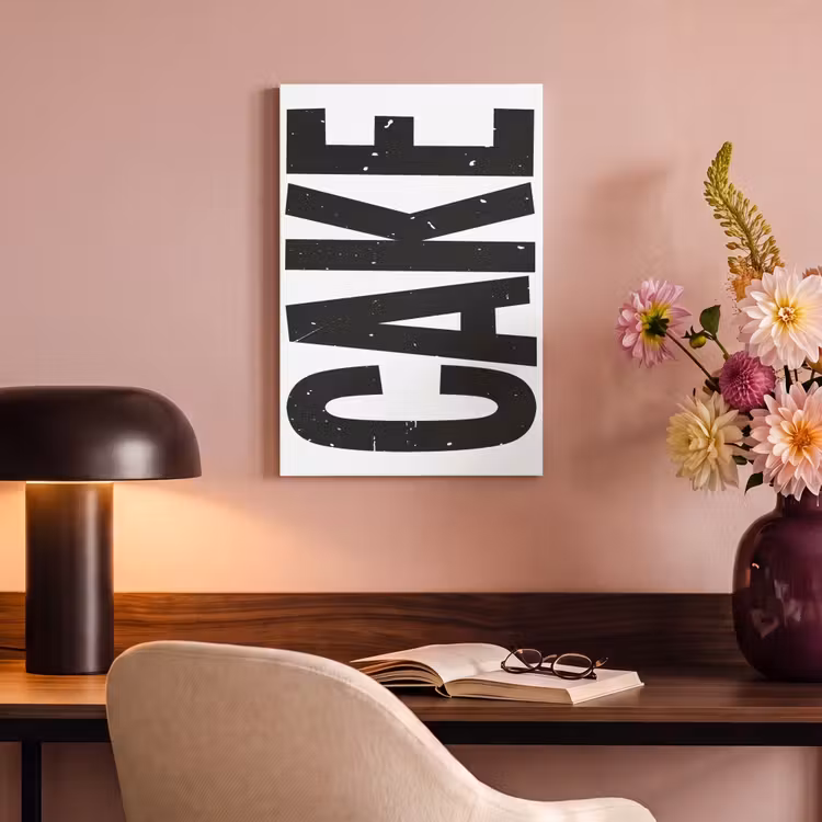 Canvas schilderij - Zwart - Cake - Eten - Decoratie — 4