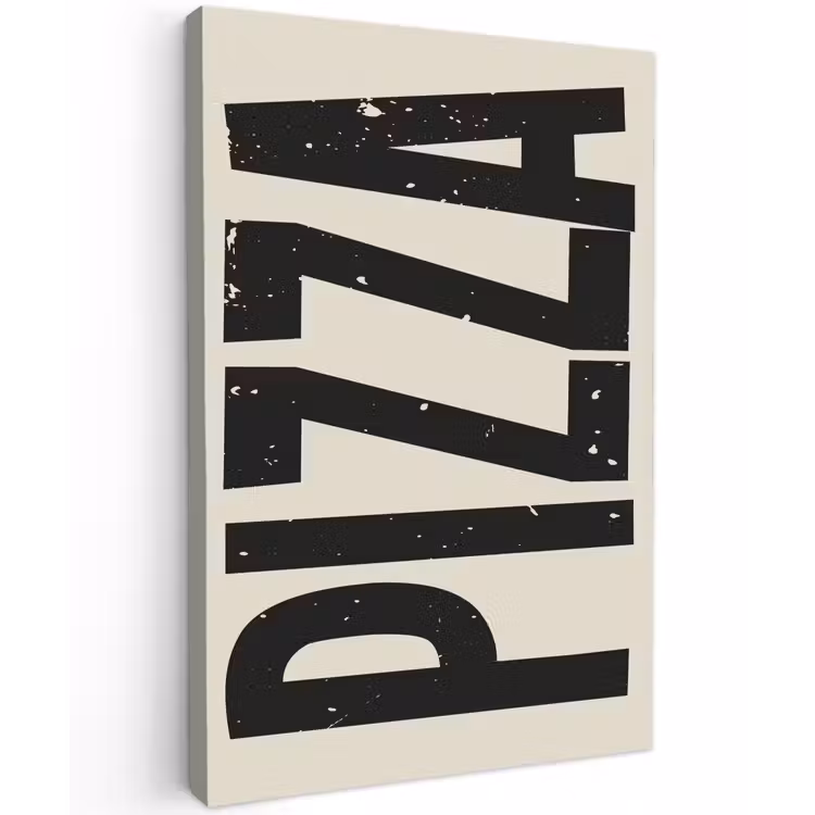 Canvas schilderij - Pizza - Decoratie - Japandi - Vintage — 1