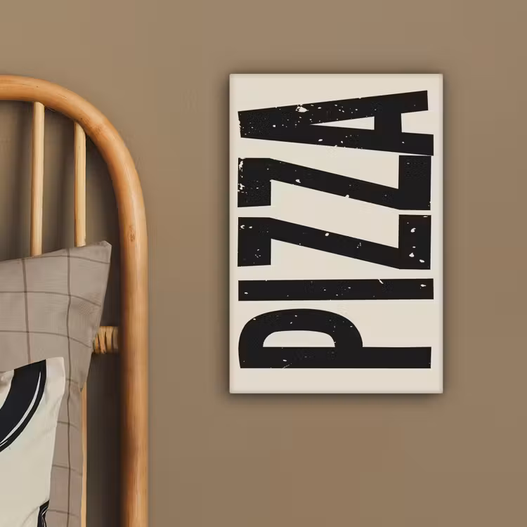 Canvas schilderij - Pizza - Decoratie - Japandi - Vintage — 3
