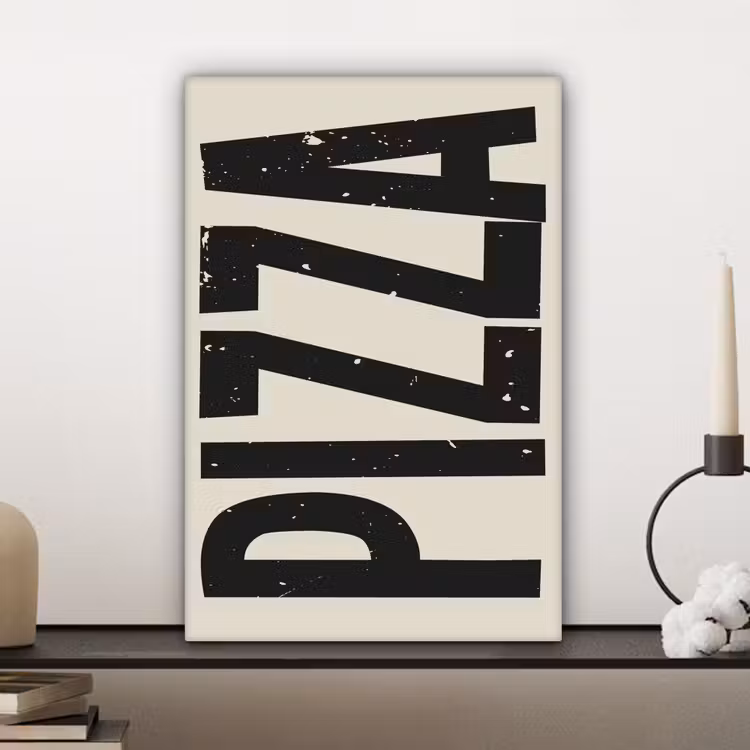 Canvas schilderij - Pizza - Decoratie - Japandi - Vintage — 5