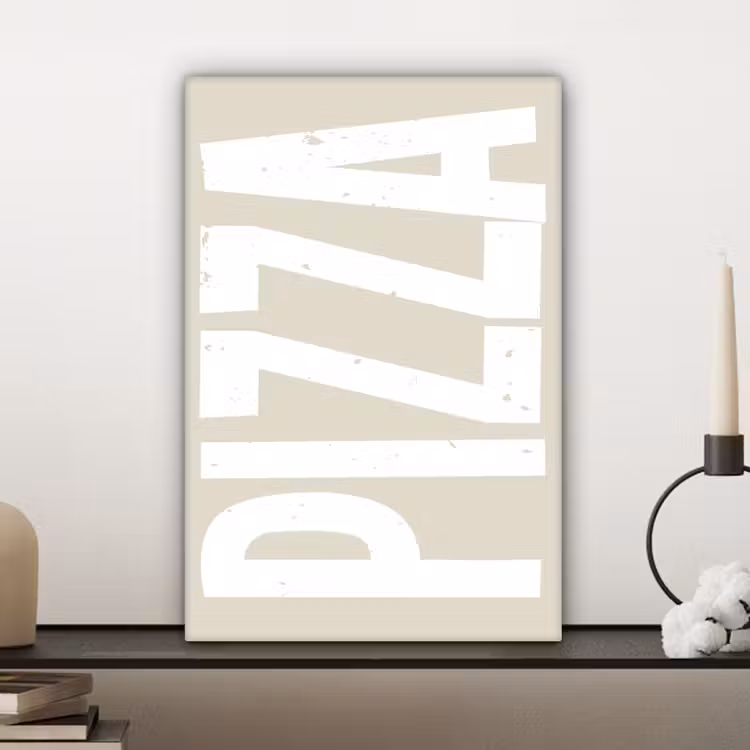 Canvas schilderij - Pizza - Decoratie - Japandi - Wit — 5