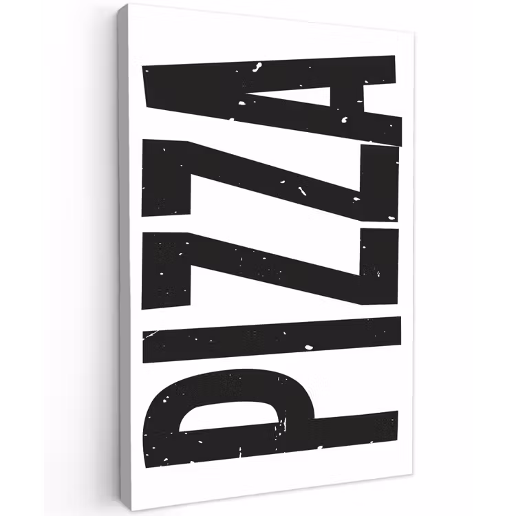 Canvas schilderij - Pizza - Japandi - Decoratie - Vintage — 1