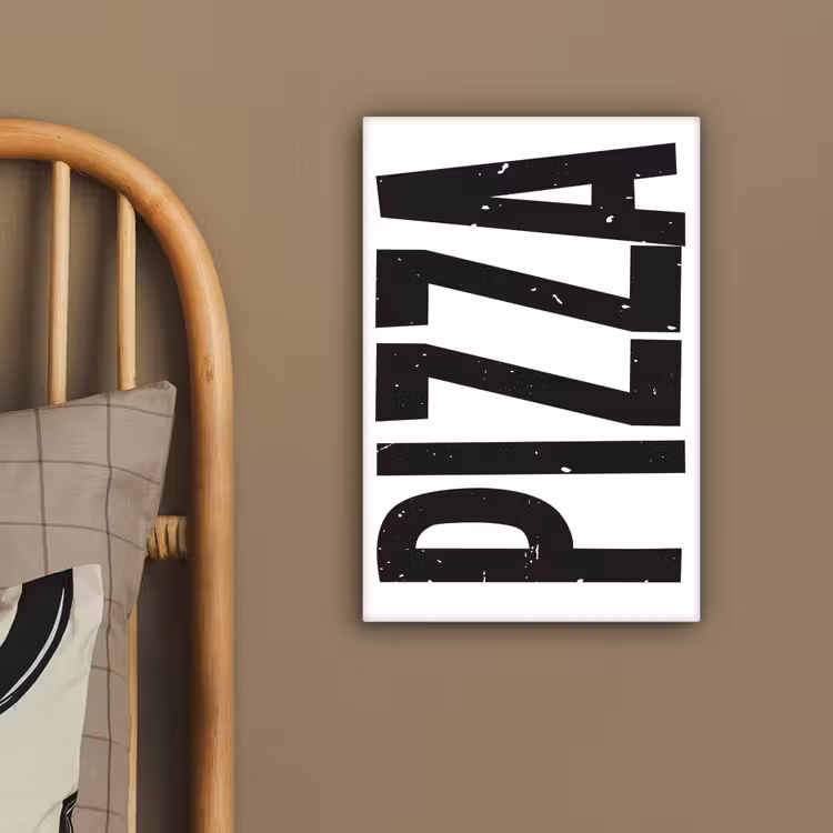 Canvas schilderij - Pizza - Japandi - Decoratie - Vintage — 3