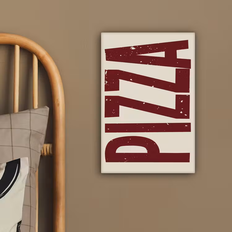 Canvas schilderij - Pizza - Vintage - Decoratie - Japandi — 3
