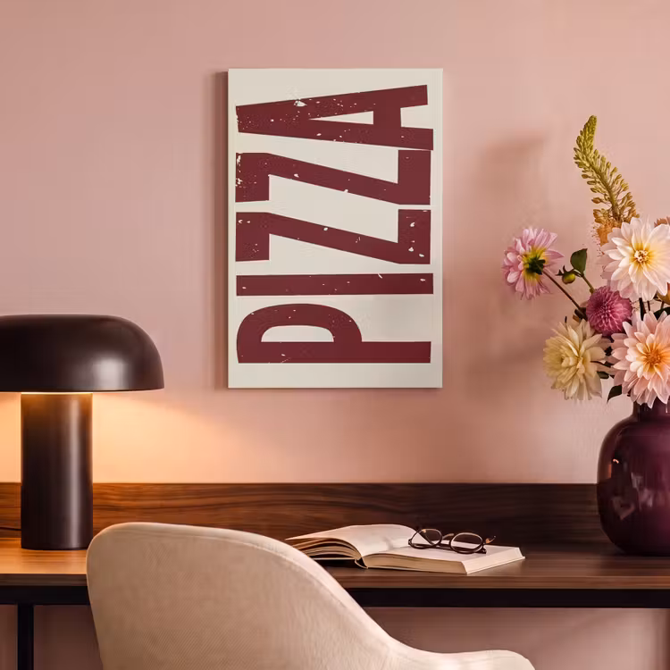 Canvas schilderij - Pizza - Vintage - Decoratie - Japandi — 4