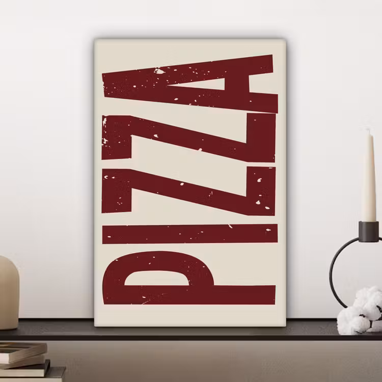 Canvas schilderij - Pizza - Vintage - Decoratie - Japandi — 5