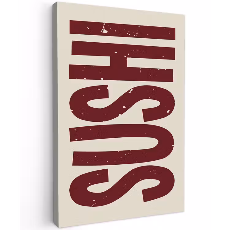 Canvas schilderij - Sushi - Rood - Japandi - Decoratie — 1