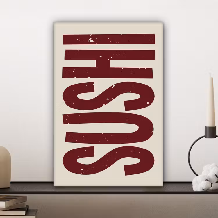 Canvas schilderij - Sushi - Rood - Japandi - Decoratie — 5