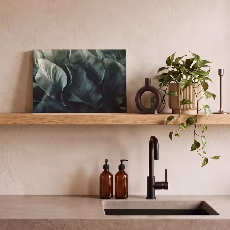 Canvas schilderij - Groen - Bladeren - Glad - Nerven — 3