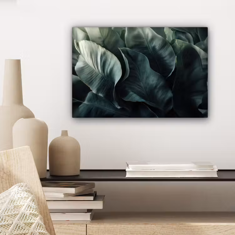 Canvas schilderij - Groen - Bladeren - Glad - Nerven — 5