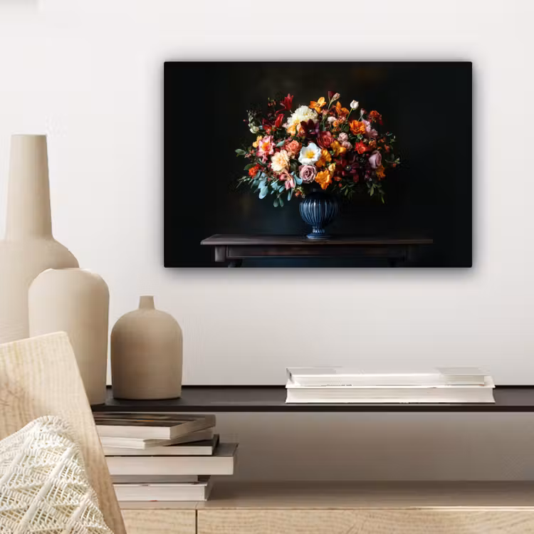 Canvas schilderij - Groot - Bloemen - Vaas - Boeket — 5