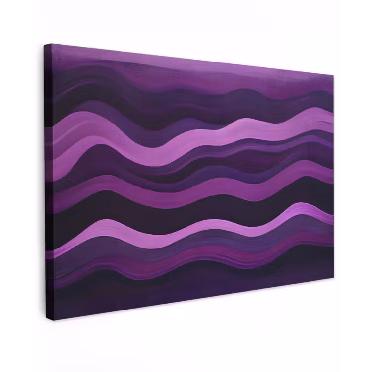 Canvas schilderij - Lijnen - Golven - Paars - Abstract — 1