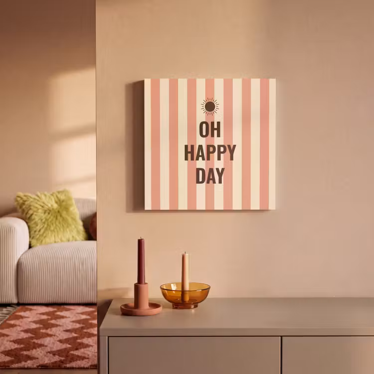 Canvas schilderij - Quote - Zomer - Strepen — 1