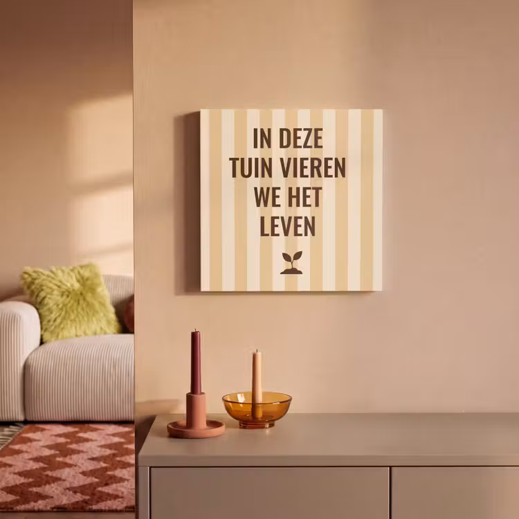 Canvas schilderij - Tuin - Quote - Strepen - Zomer — 1