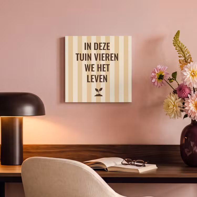 Canvas schilderij - Tuin - Quote - Strepen - Zomer — 2
