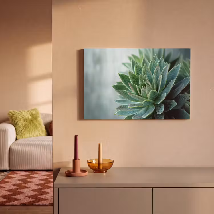 Canvas schilderij - Vetplant - Bladeren - Groen - Wazig — 2