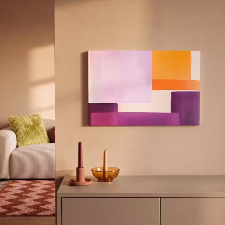 Canvas schilderij - Vlakken - Abstract - Rechthoekig - Oranje — 2