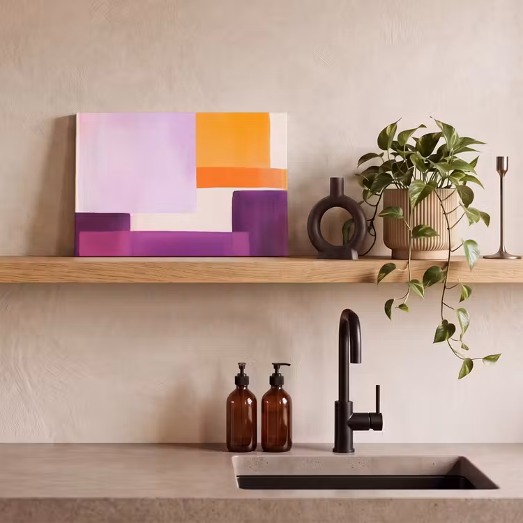 Canvas schilderij - Vlakken - Abstract - Rechthoekig - Oranje — 3