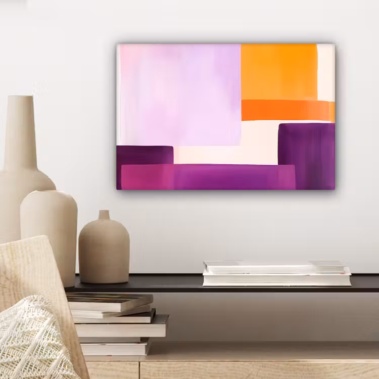 Canvas schilderij - Vlakken - Abstract - Rechthoekig - Oranje — 5