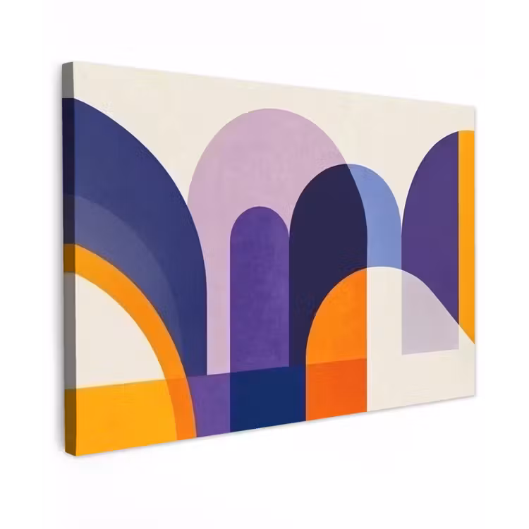 Canvas schilderij - Vormen - Abstract - Grafisch - Oranje — 1