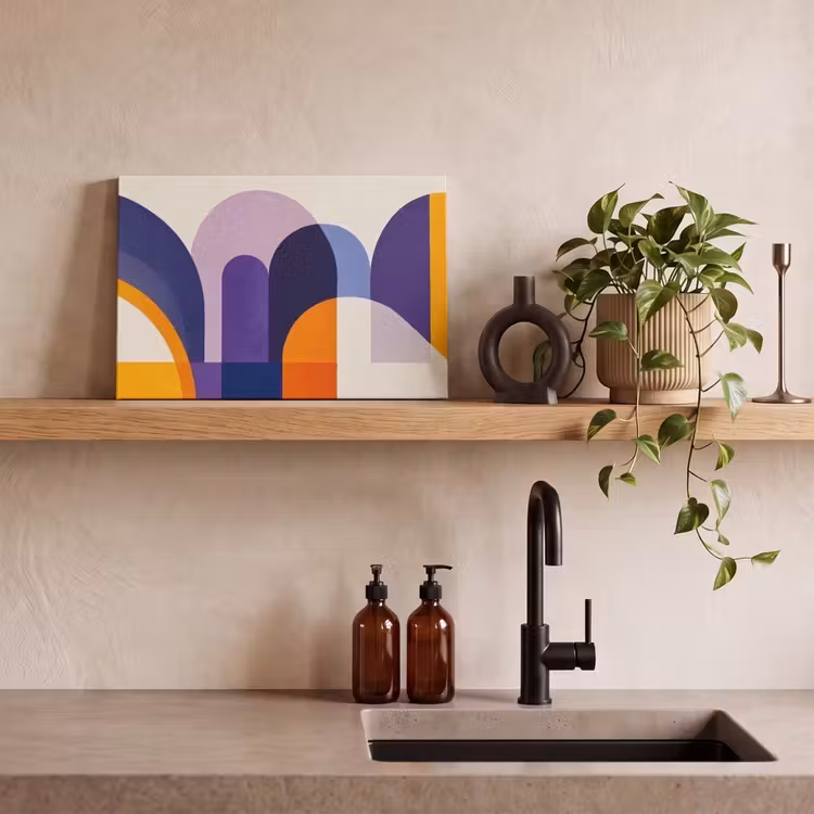 Canvas schilderij - Vormen - Abstract - Grafisch - Oranje — 3