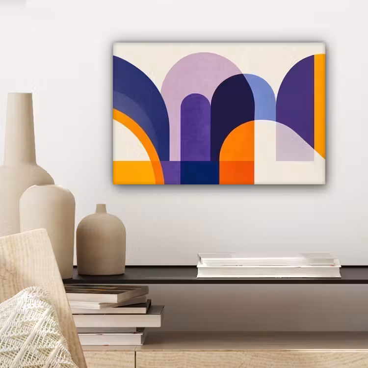 Canvas schilderij - Vormen - Abstract - Grafisch - Oranje — 5