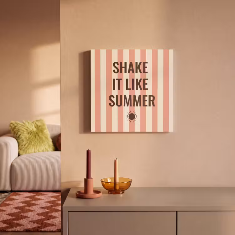 Canvas schilderij - Zomer - Quote - Strepen — 1