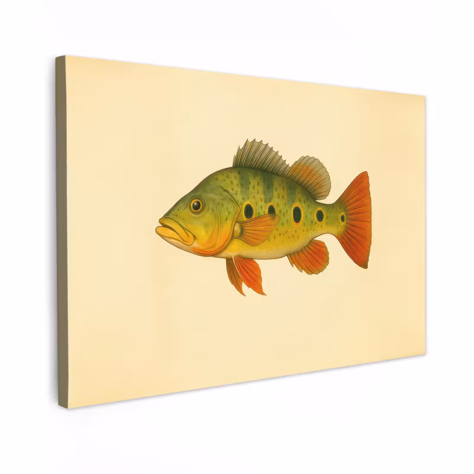 Canvas schilderij - Schubben - Vis - Groen - Illustratie — 1