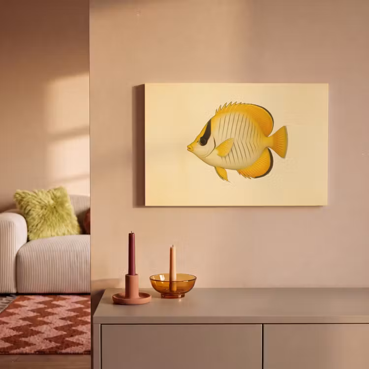 Canvas schilderij - Ovaal - Vis - Geel - Schubben — 2