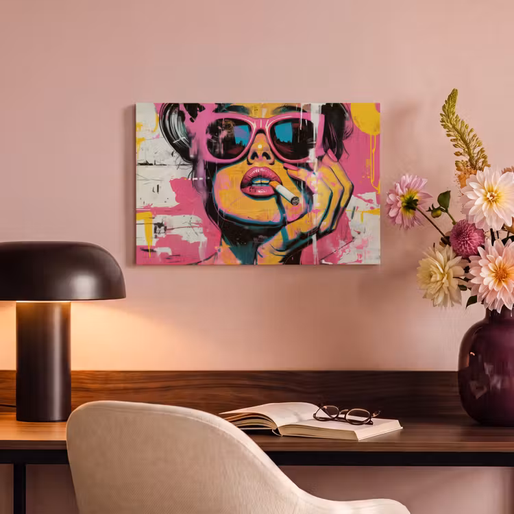 Canvas schilderij - Portret - Vrouw - Abstract - Zonnebril — 4