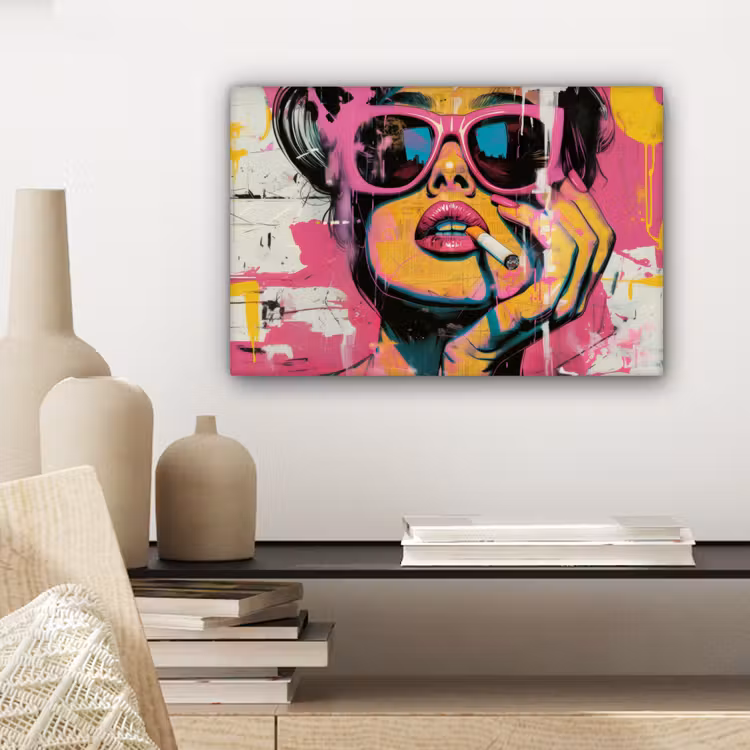 Canvas schilderij - Portret - Vrouw - Abstract - Zonnebril — 5